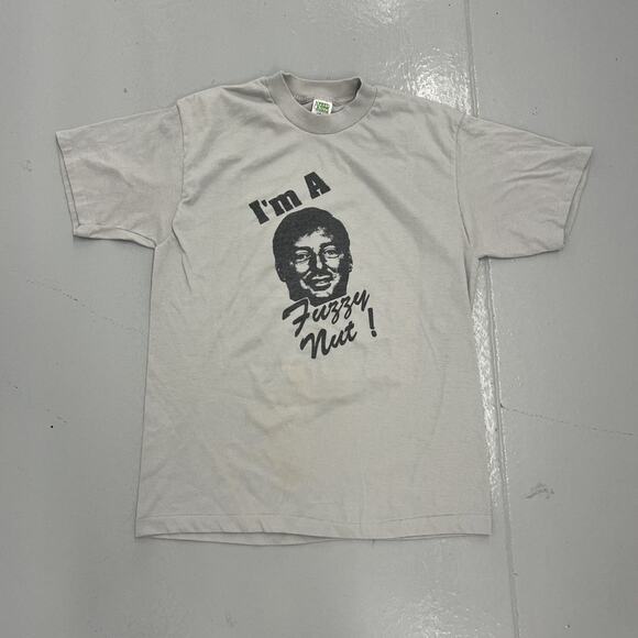 Vintage 70s I'm A Fuzzy Nut Grey Graphic T-Shirt - Picture 1 of 5